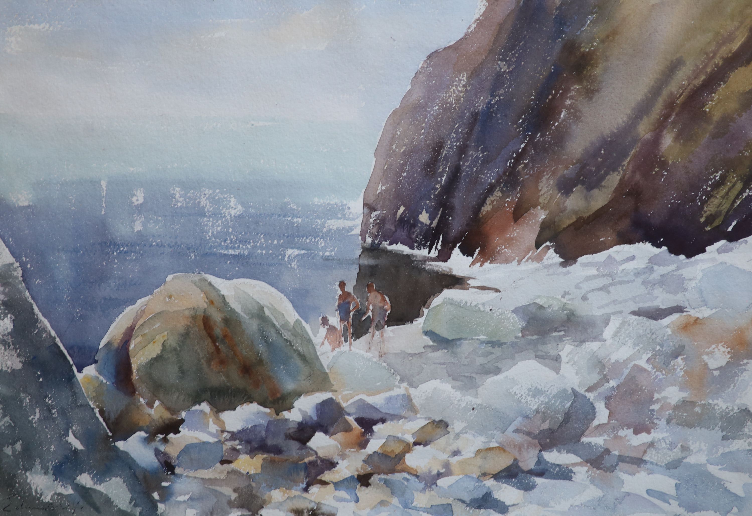 Edward Seago (1910-1974), The Cove, Portugal, Watercolour, 36 x 53 cm.